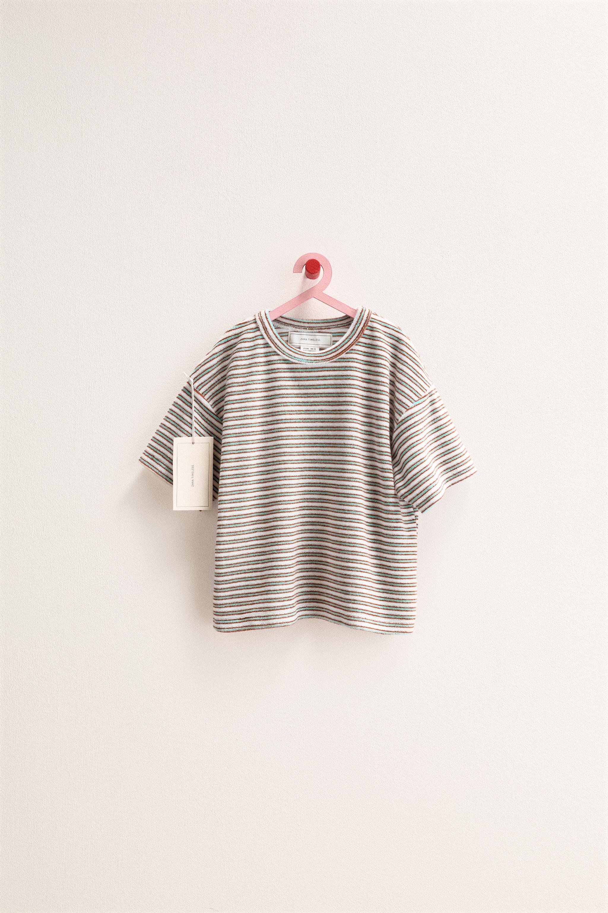 ZARA TIMELESS - T-SHIRT EFFET ÉPONGE À RAYURES